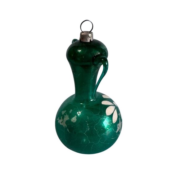 Antique Free Blown Glass Urn Sugar Pot Christmas Ornament 3" - Picture 2 of 6